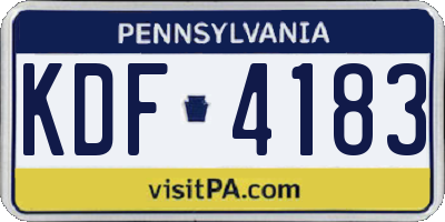 PA license plate KDF4183