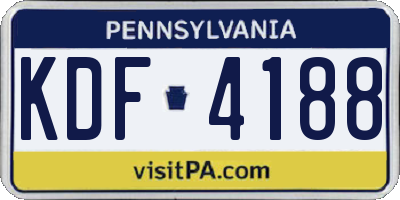 PA license plate KDF4188