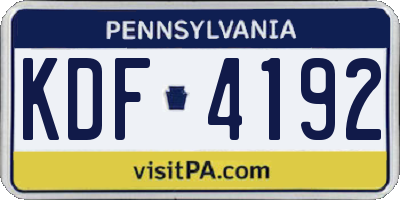 PA license plate KDF4192