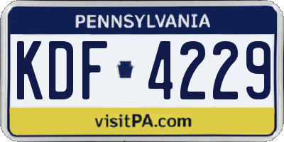 PA license plate KDF4229
