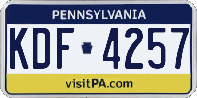 PA license plate KDF4257