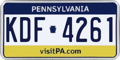 PA license plate KDF4261