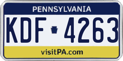PA license plate KDF4263