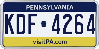 PA license plate KDF4264