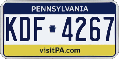 PA license plate KDF4267