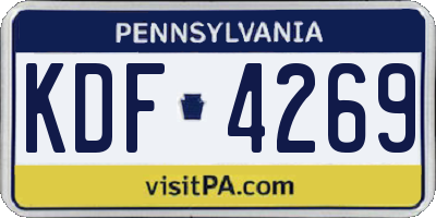 PA license plate KDF4269