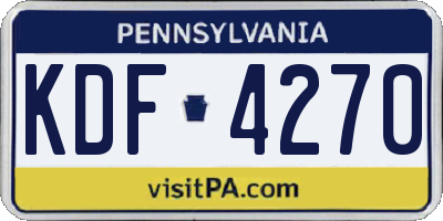 PA license plate KDF4270