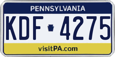 PA license plate KDF4275