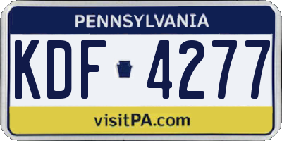 PA license plate KDF4277