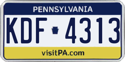 PA license plate KDF4313