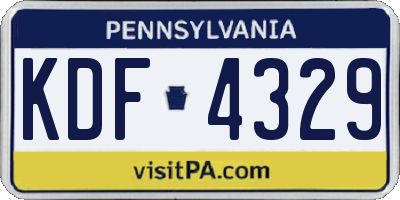 PA license plate KDF4329
