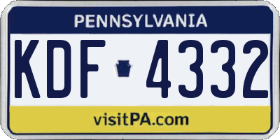 PA license plate KDF4332