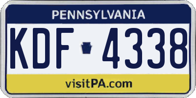 PA license plate KDF4338