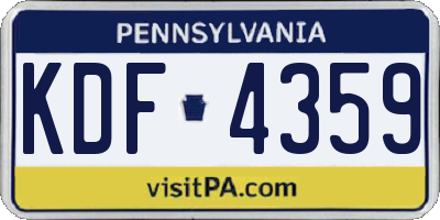 PA license plate KDF4359