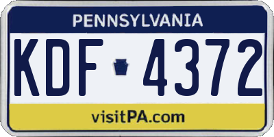 PA license plate KDF4372