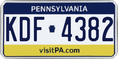 PA license plate KDF4382