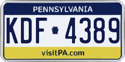 PA license plate KDF4389