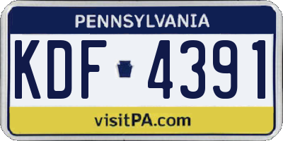 PA license plate KDF4391