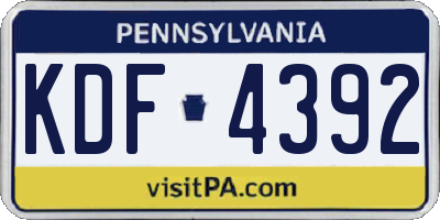 PA license plate KDF4392