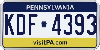 PA license plate KDF4393