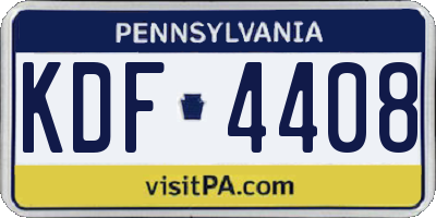 PA license plate KDF4408