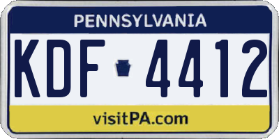 PA license plate KDF4412