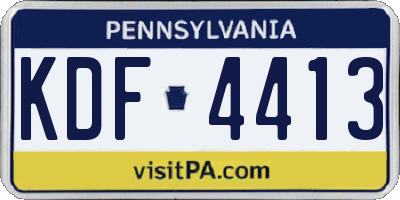 PA license plate KDF4413