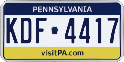 PA license plate KDF4417