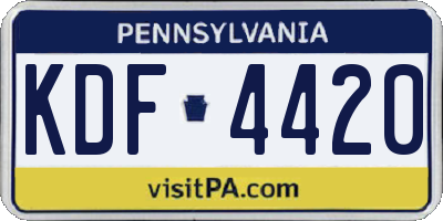 PA license plate KDF4420