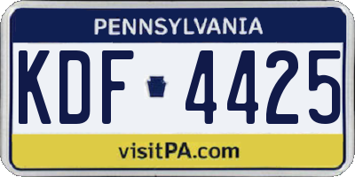 PA license plate KDF4425
