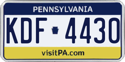 PA license plate KDF4430