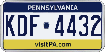PA license plate KDF4432