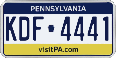 PA license plate KDF4441