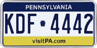 PA license plate KDF4442