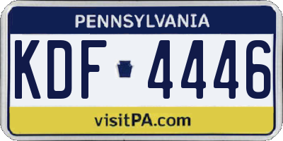 PA license plate KDF4446
