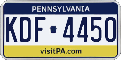 PA license plate KDF4450