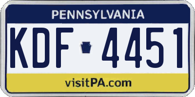 PA license plate KDF4451