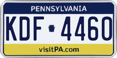 PA license plate KDF4460