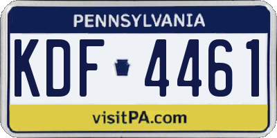 PA license plate KDF4461