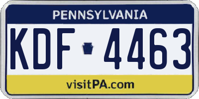 PA license plate KDF4463