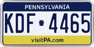 PA license plate KDF4465