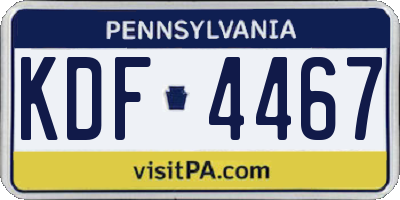 PA license plate KDF4467