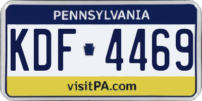 PA license plate KDF4469