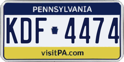 PA license plate KDF4474