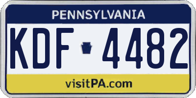 PA license plate KDF4482