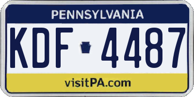 PA license plate KDF4487