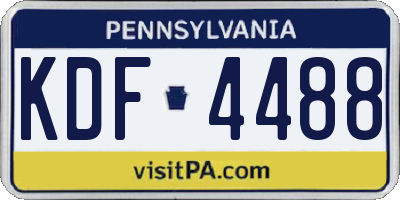 PA license plate KDF4488