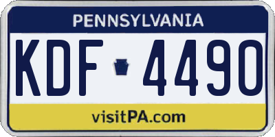 PA license plate KDF4490