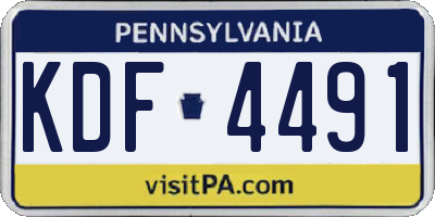 PA license plate KDF4491