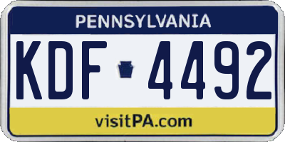 PA license plate KDF4492